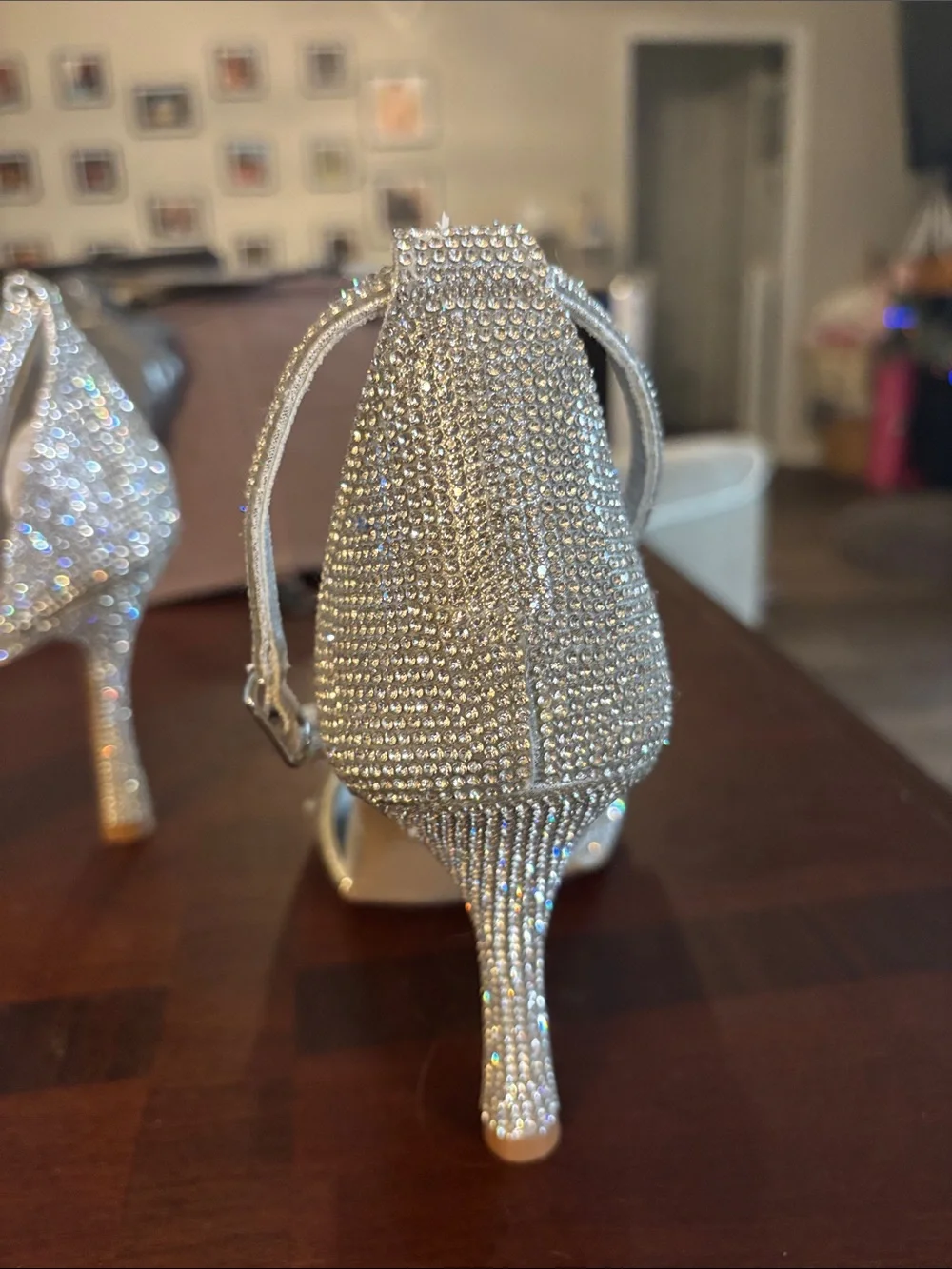 Steve Madden Silver Crystal Bow Heeled Sandals
